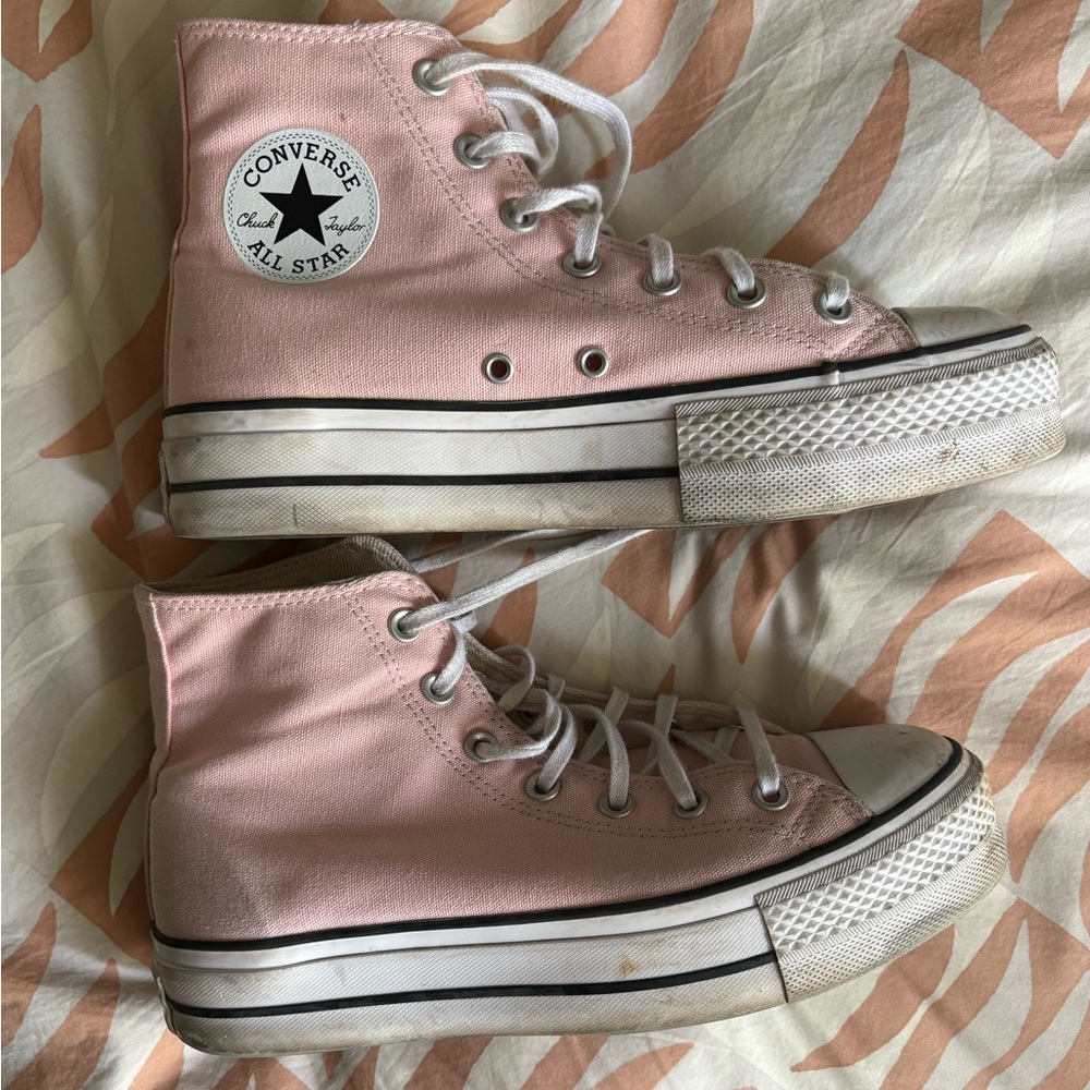 Converse Pink High Top Canvas Sneakers